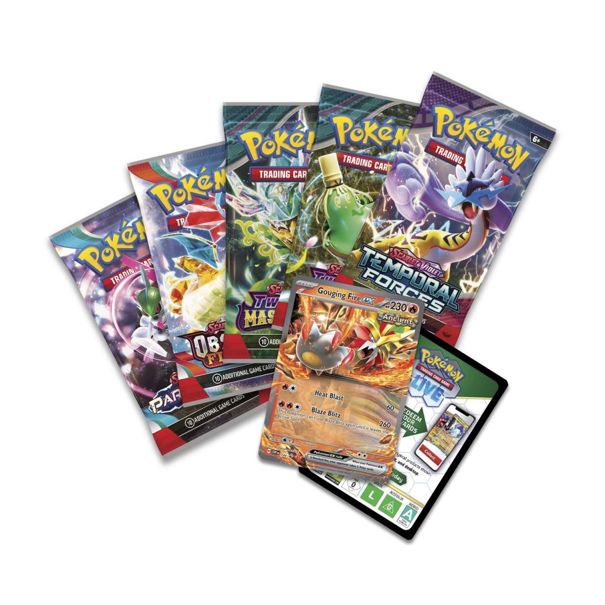 Pokémon Paradox Destinies Tin (Gouging Fire ex)