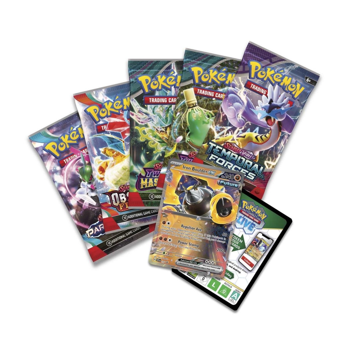 Pokémon Paradox Destinies Tin (Iron Boulder ex)