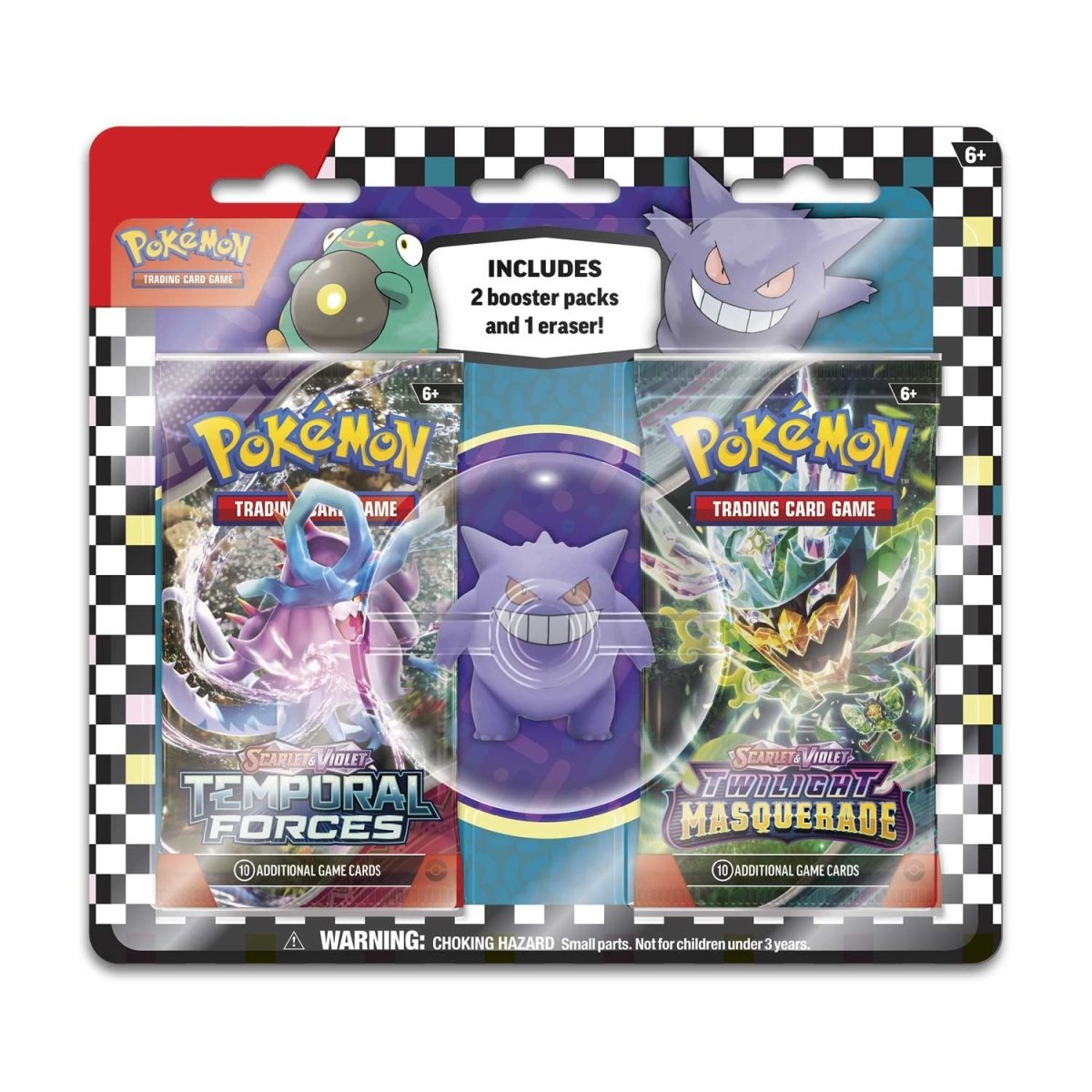 Pokémon 2 Booster Packs & Gengar Eraser