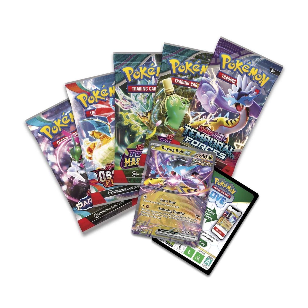 Pokémon Paradox Destinies Tin (Raging Bolt ex)